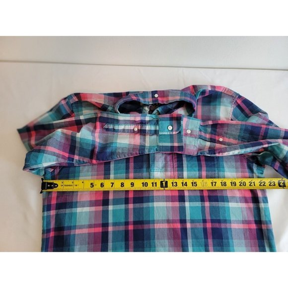 Chubbies Men's M Multi Color Plaid 1/4 Button up Long Sleeves - Picture 6 of 7